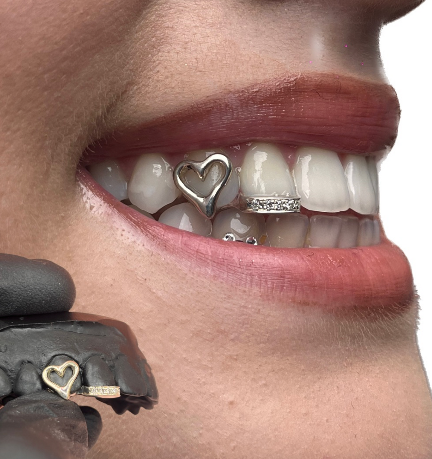 GRILLZ COEUR + BARRE SERTI